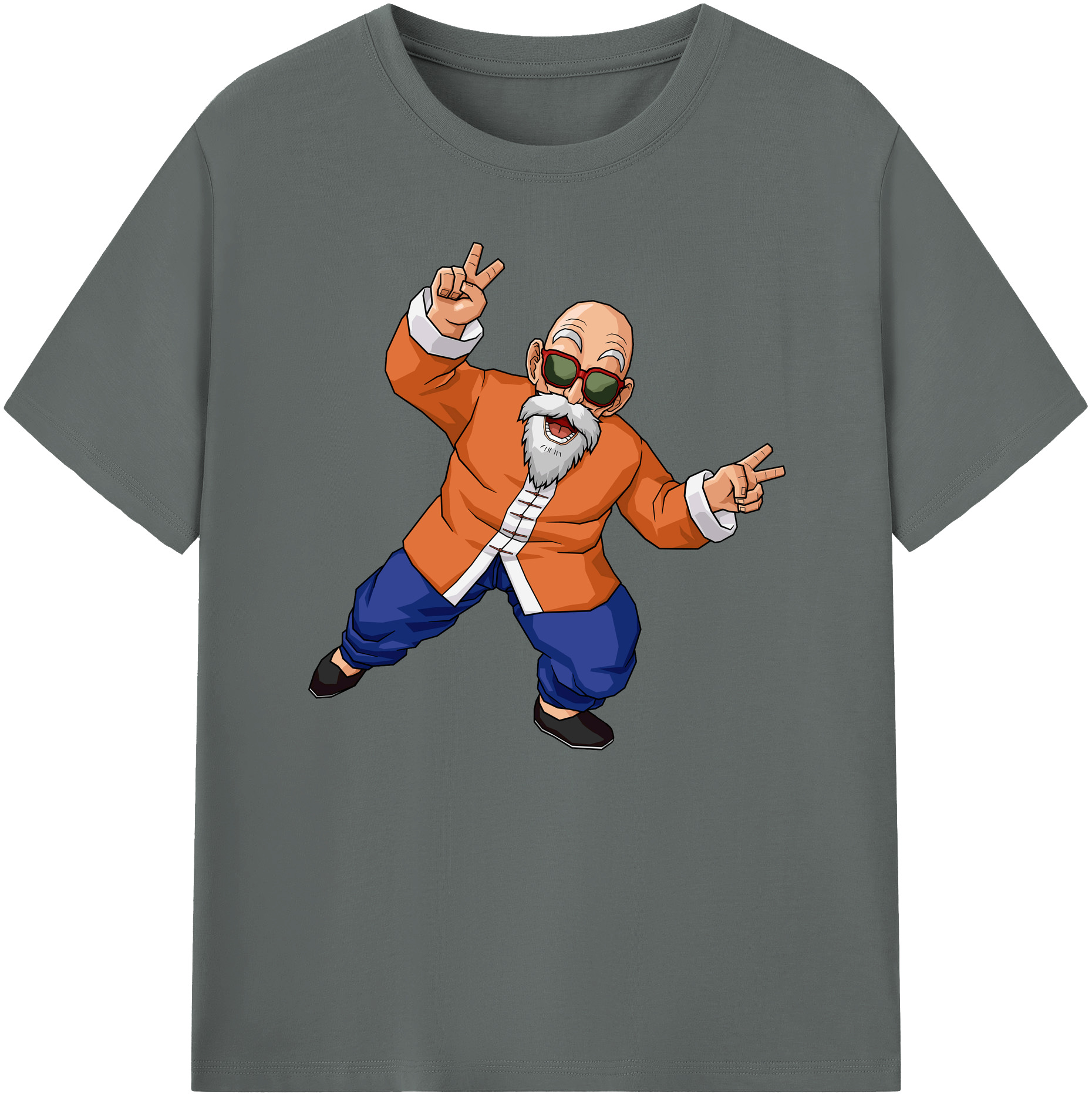 （画像用） ドラゴンボール 亀仙人（かめせんにん） DRAGON BALL Master Roshi Kame Sennin 綿100％ メンズ半袖Tシャツ｜肌触りやわらか＆通気性